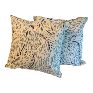 Blue Raindrop Designer Pillows- a Pair For Sale