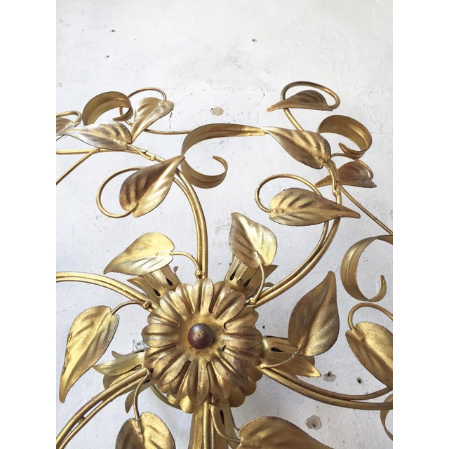Gold Italian Gilt Metal Sconce, 1970s For Sale - Image 8 of 17