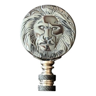 Hematite Lion Lamp Finial For Sale