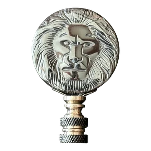 Hematite Lion Lamp Finial