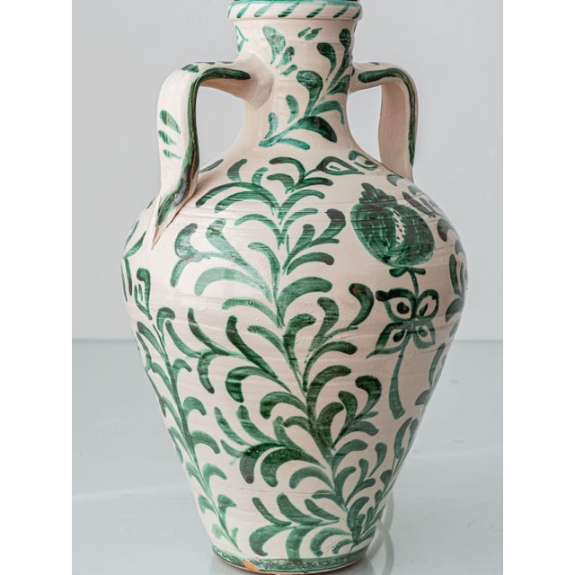 Spanish Revival Ceramic Table Lamps with New Linen Shades, 2010s, Set of 2 For Sale - Image 10 of 18