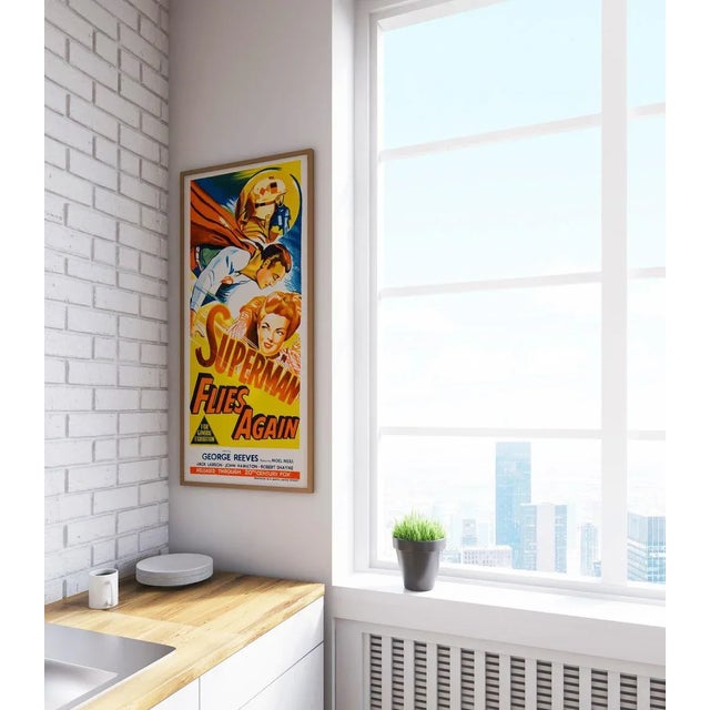 Postmodern Superman Flies Again Original Vintage Movie Poster, Australian, 1954 For Sale - Image 3 of 4
