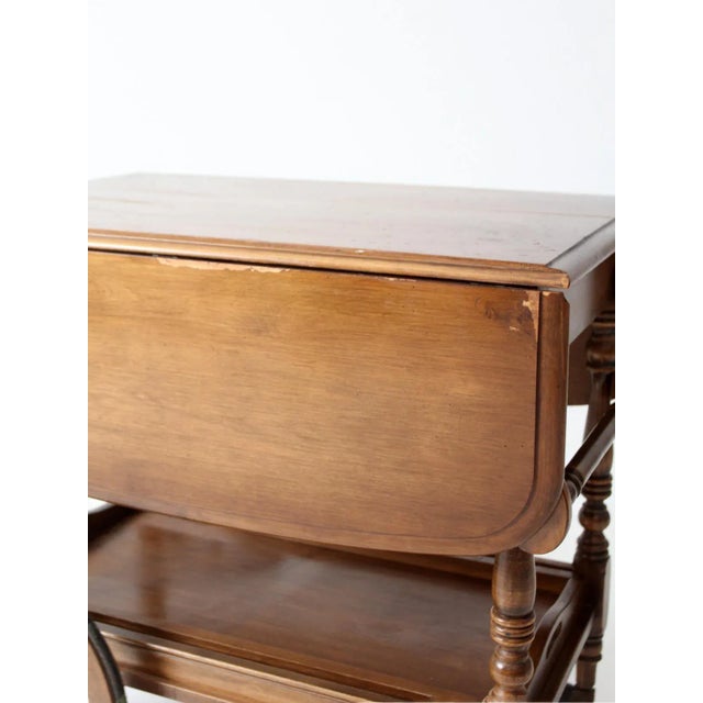 Mid 20th Century Mid Century Kling Colonial Drop Leaf Tea or Bar Cart For Sale - Image 5 of 13