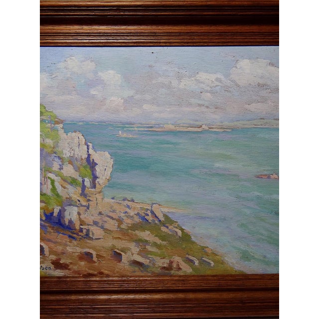 Paul Ruben, Large Seascape with Cliffs, Oil on Panel, Framed For Sale - Image 4 of 13