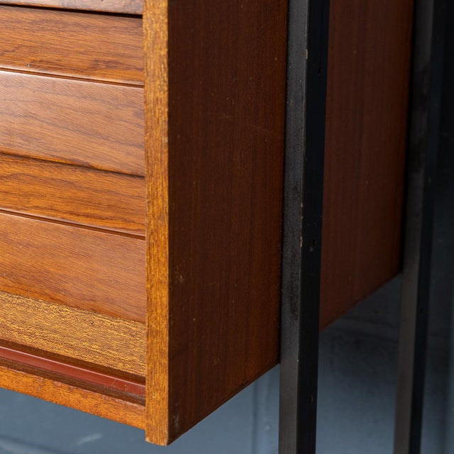 Vintage 20th Century Italian Modular Teak Wall Cabinet, 1960s For Sale - Image 16 of 18