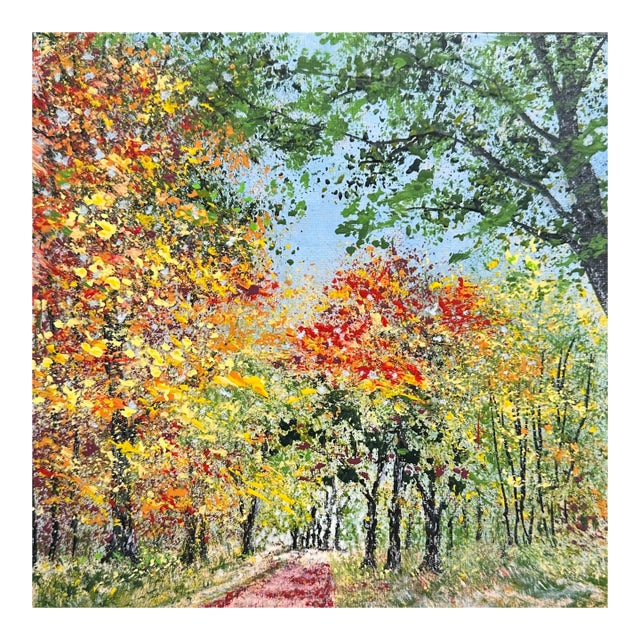 "Country Lane" Contemporary Original Impressionist Style Landscape Painting by Deb Bossert For Sale