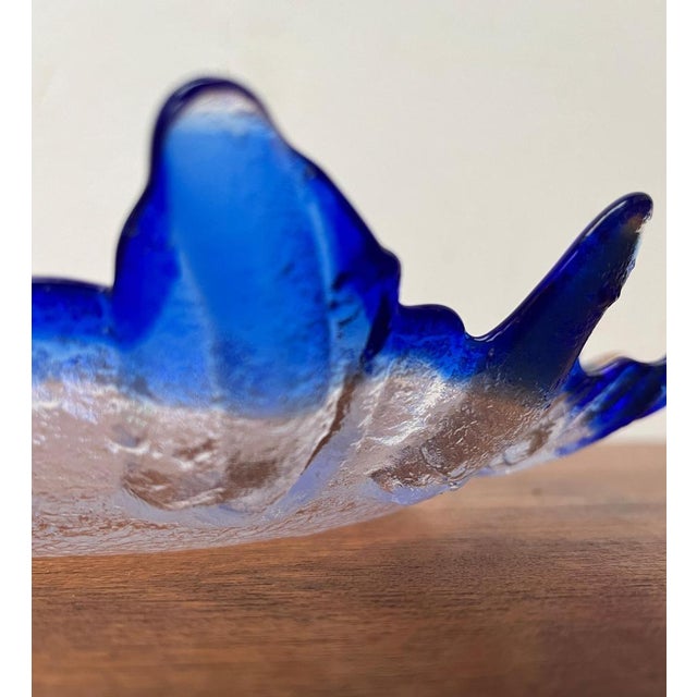 Vintage Art Glass Floral Bowl from Lindshammar, Sweden, 1970s For Sale - Image 5 of 18