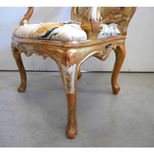 Antique 15th Century Venetian Lacquered and Gilded Armchair For Sale - Image 13 of 18