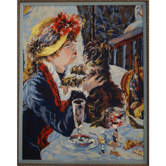 Late 20th Century Rosemary Pipkin Jackson (American 20th Century), After Pierre Auguste Renoir, Luncheon of the Boating Party, Needlework Panel For Sale - Image 5 of 10