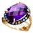 Gold Ring with Polished Tanzanites and Double Band For Sale