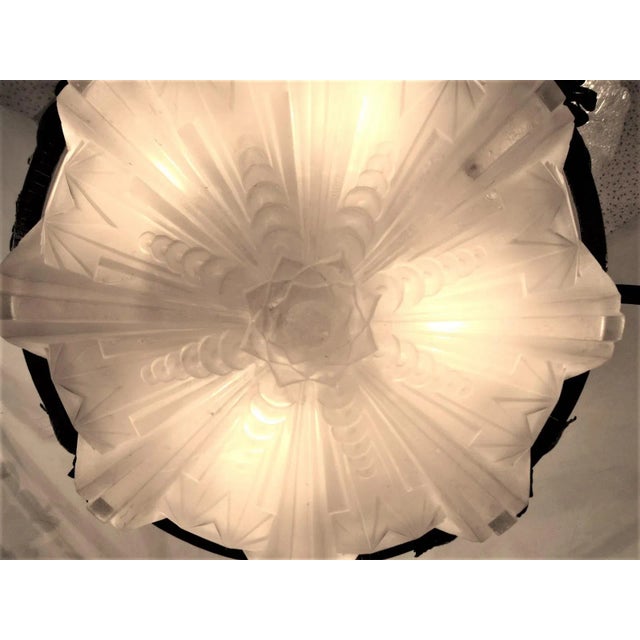 Muller Frères French Art Deco Chandelier Signed Muller Freres Luneville For Sale - Image 4 of 12