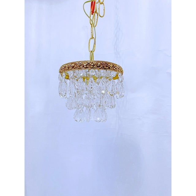 Bronze Antique Italian Bronze Upside Down Layered Chandelier For Sale - Image 8 of 8