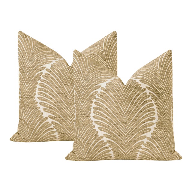 22" Natural Musgrove Chenille Pillows - A Pair For Sale