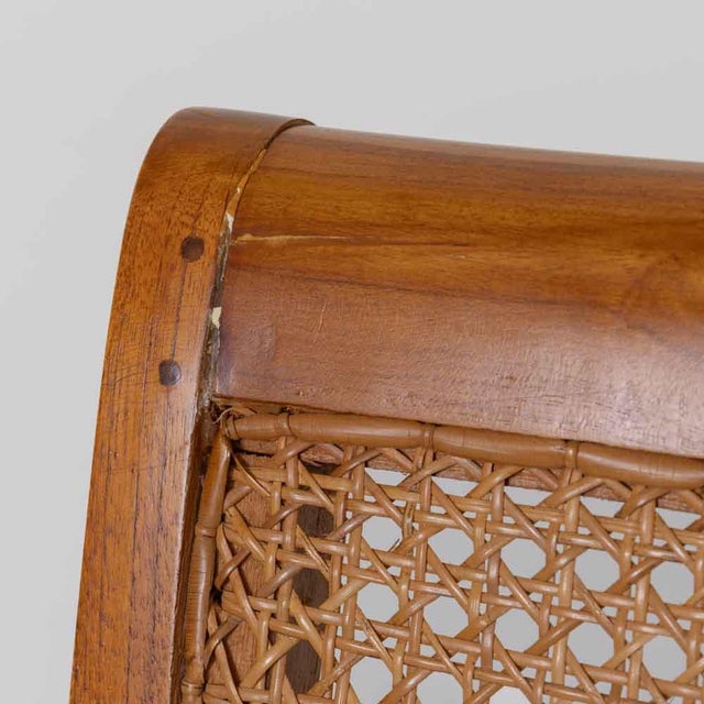 1950s Pair of French Sculptural Wood and Cane Chairs For Sale - Image 9 of 17