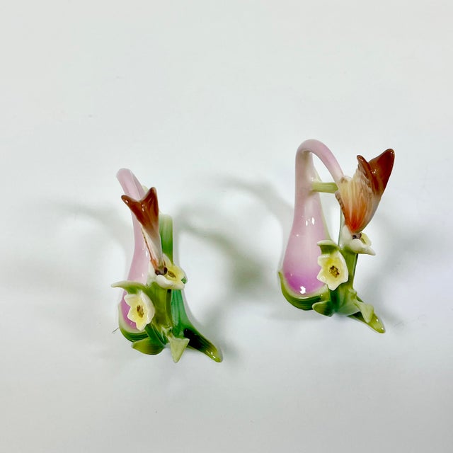 Vintage Minimalist Japanese Hollywood Regency Majolica Butterfly Flora Porcelain Napkin Rings - Set of 12 For Sale - Image 12 of 18