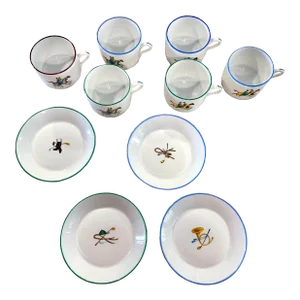 1930s Gio Ponti for Richard Ginori Tea Set with Equestrian Motif- 10 Pieces