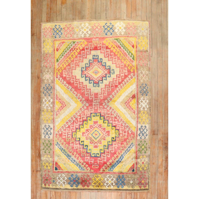3rd Quarter of the 20th century High Pile Geometric Turkish Konya Rug Details rug no. j2853 size 4' 1" x 6' (124 x 183 cm)