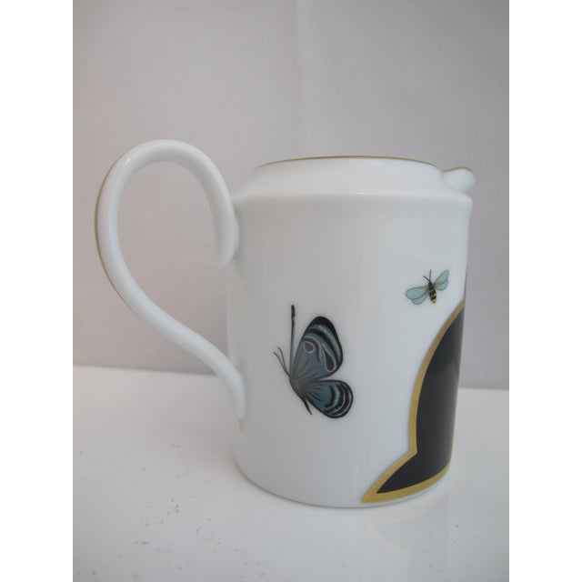 Ceramic Lynn Chase Leopard Cat Design Jaguar Jungle Porcelain 24k Gold Creamer Pitcher For Sale - Image 7 of 10