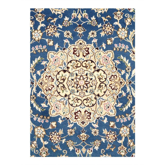 Traditional Pasargad DC Fine Hand Knotted Silk & Wool Nain Rug For Sale - Image 3 of 3