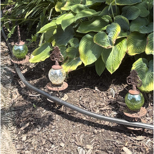 Set of Three Cast Iron and Crackle Glass Hose Guards For Sale - Image 10 of 10