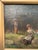 Antique Hand Painted Framed Oil on Canvas Ladies in a Landscape Painting For Sale - Image 11 of 16