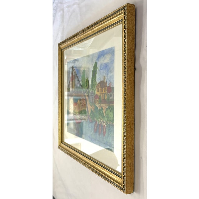 Original Signed and Framed Primitive Mixed Media Drawing Signed 'Belle' For Sale - Image 9 of 14