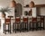 Mexican Vintage Spanish Colonial Hacienda Style Leather Bar Stools - Set of 5 For Sale - Image 3 of 10