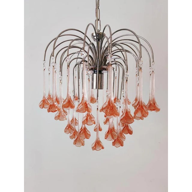 1970s Murano Glass Chandelier For Sale - Image 5 of 7
