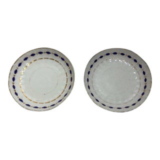 18th Century Royal Crown Derby Porcelain Saucer Lot of 2 For Sale
