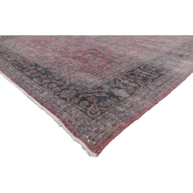 72868 Antique Persian Tabriz Rug, 09’00 x 12’03. The Velvet Rosette: An Antique Persian Tabriz Masterpiece of Botanical...