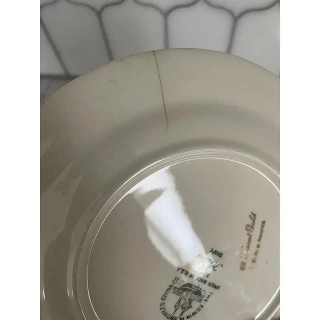 Vintage 22 Karat Gold China Dessert Plates- Set of 5 For Sale - Image 4 of 10