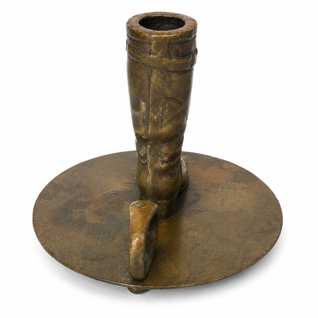 Vintage Ralph Lauren Brass Equestrian Riding Boot Chamber Candlestick - Made in Korea For Sale In Los Angeles - Image 6 of 6
