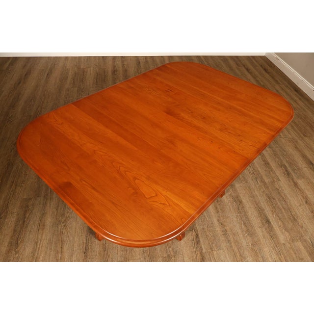 Amish Made Cherry Dining Table With Four Leaves For Sale - Image 10 of 18