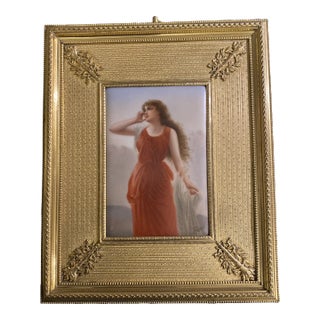 Stunning 19th Century German Painting on Porcelain of Echo in an Ormolu Frame For Sale