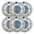 English Blue & White Transferware Turkey Thanksgiving Dinner Plates - Set of 6 For Sale