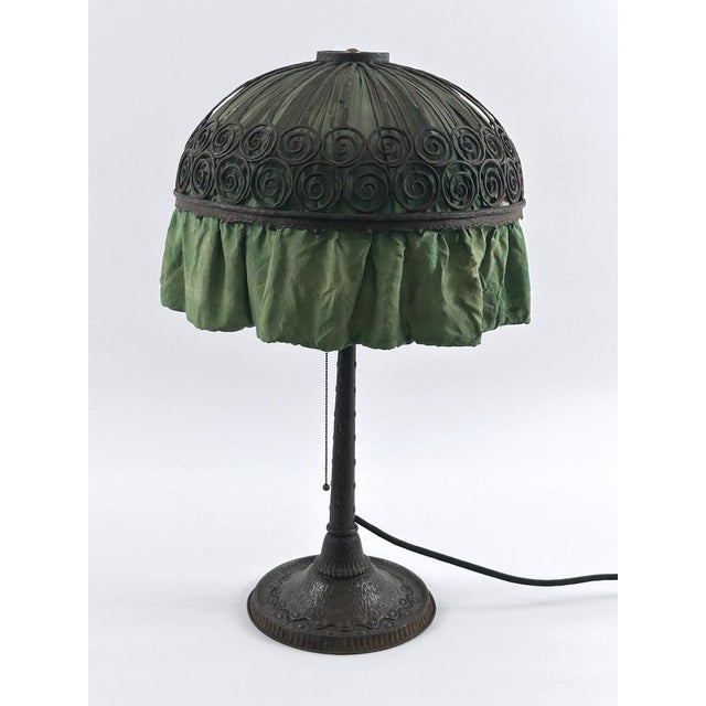 Brown Antique Art Nouveau Table Lamp from Reinhold Kirsch, 1900s For Sale - Image 8 of 18
