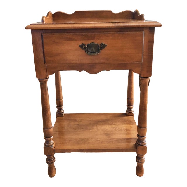 Vintage “Young Republic Group” Solid Hard Rock Maple Chairside Table by