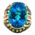 Bochic "Orient" Vintage London Blue Topaz & Sapphire Ring Set 18K & Silver For Sale