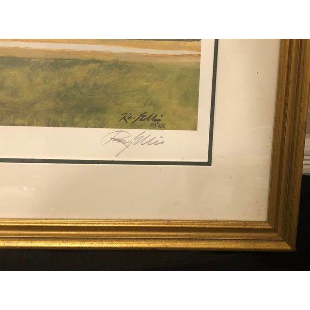 1980s Ray Ellis Signed Limited Edition Print "Defending the Green Monster", Framed For Sale - Image 4 of 10