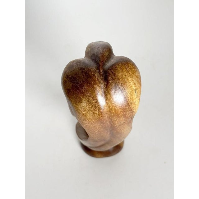 Wood Brown Wooden Sculpture of a Woman and Child, France, 1970 For Sale - Image 7 of 16