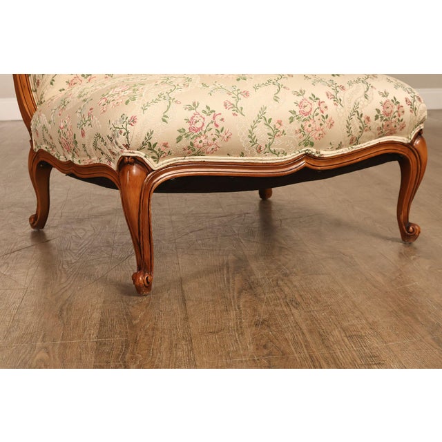 Wood French Louis XV Style Two Piece Chaise Lounge Chair With Ottoman For Sale - Image 7 of 18