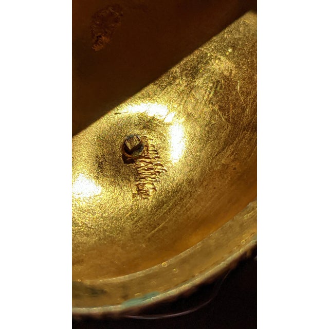 1940s Brass Egg Trinket Box Ormulu Trimmed Surprise Inside For Sale - Image 9 of 11