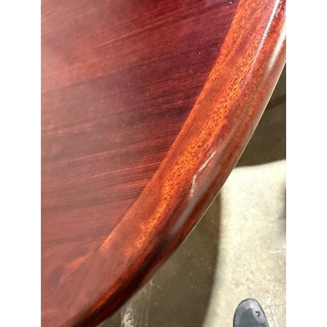 Extendable Rosewood Oval Dining Table Cross Pedestal Mid-Century Modern 1970s For Sale - Image 9 of 11