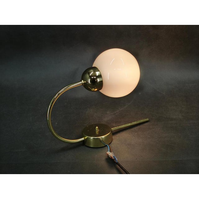 Vintage Brass and Opaline Glass Wall Lights by Kamenický Šenov, 1970s, Set of 3 For Sale - Image 3 of 16
