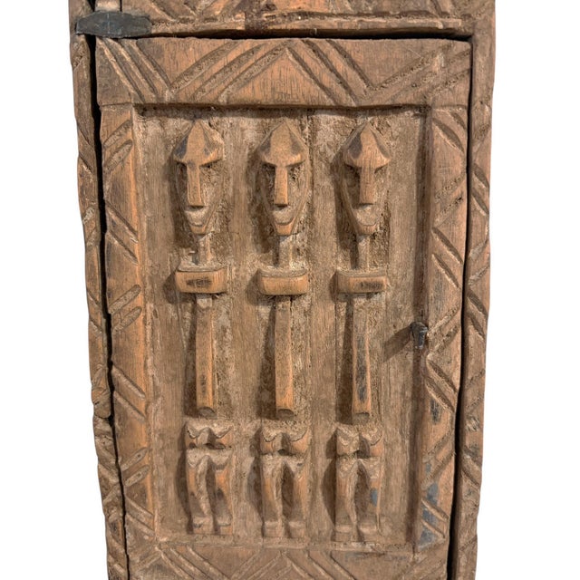1980s Lg Vintage Unique Dogon Hand Carved Wooden Box Mali 24" H For Sale - Image 5 of 11