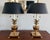Hollywood Regency Pair Frederick Cooper Classic Modern Hollywood Regency Pineapple Polished Brass Table Lamps With Black Tole Shades For Sale - Image 3 of 18