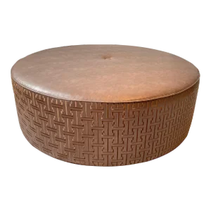 Custom Made Large Round Brown Ottoman