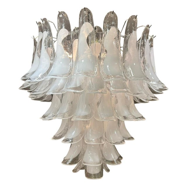 1980s White Calla Lily Chandelier in Murano Glass, 1980s For Sale - Image 5 of 5