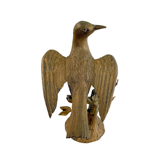 1960s 1960's Italian Cast Brass Bird on Branch Sculpture For Sale - Image 5 of 6