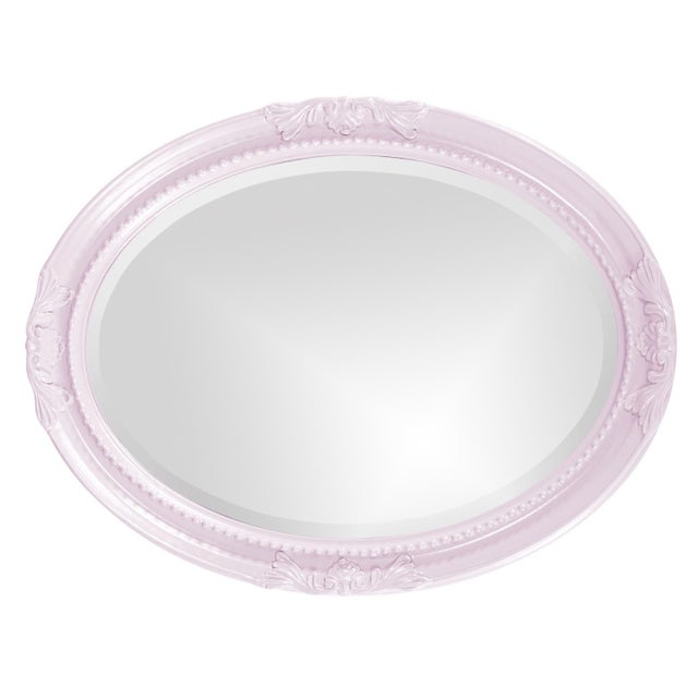 The Queen Ann Mirror features a glossy lilac purple lacquer finish. The oval frame is made from wood and is accented with...